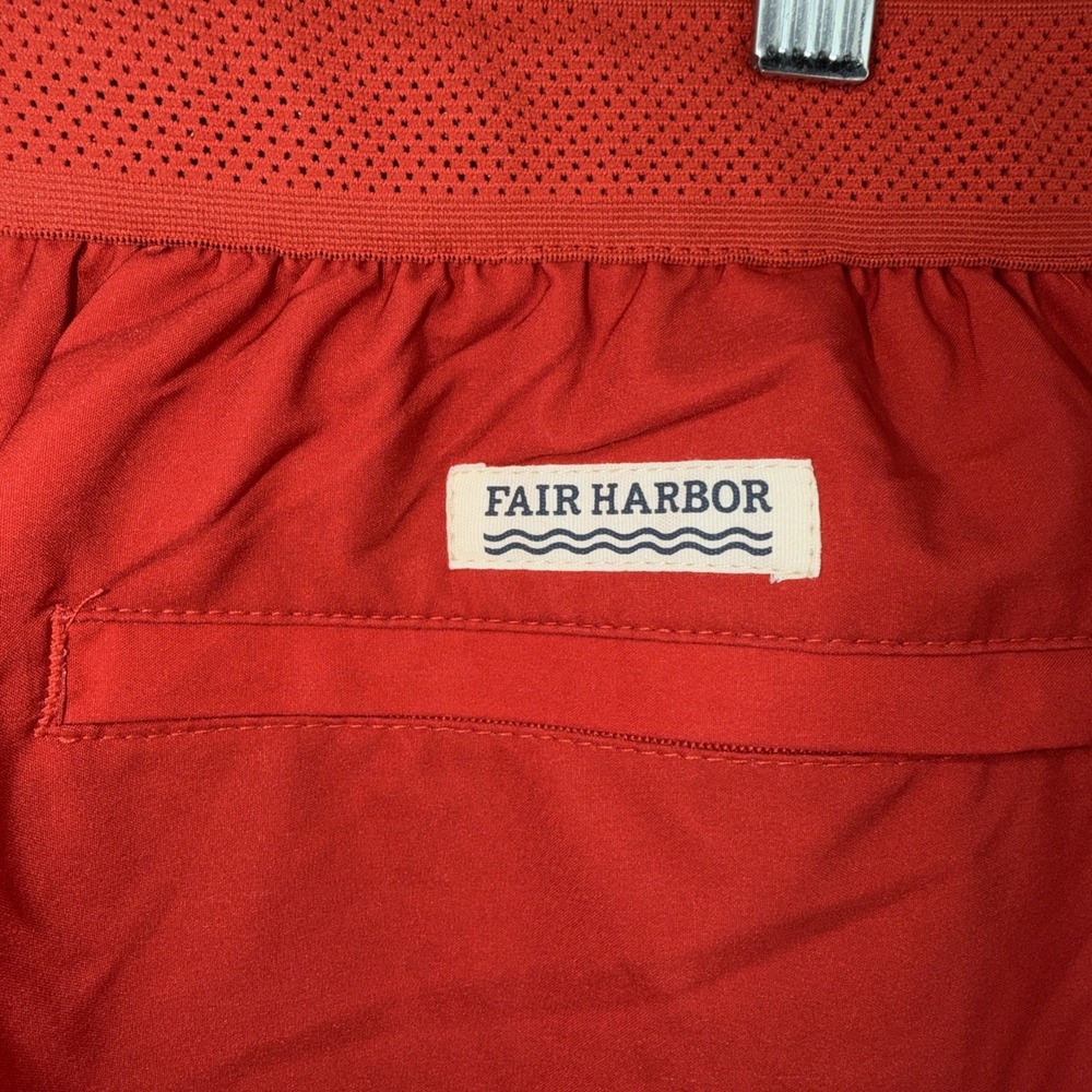 Fair Harbor Swim Shorts Mens XL The Ozone Short W/‎ Boxer Liner Chili Pepper - Picture 4 of 7